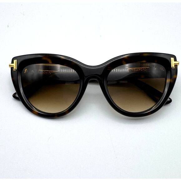 Tom Ford Sunglasses Icon FT1252 52F Dark Havana Cat Eye Frame Gradient Lens 52mm main image 4